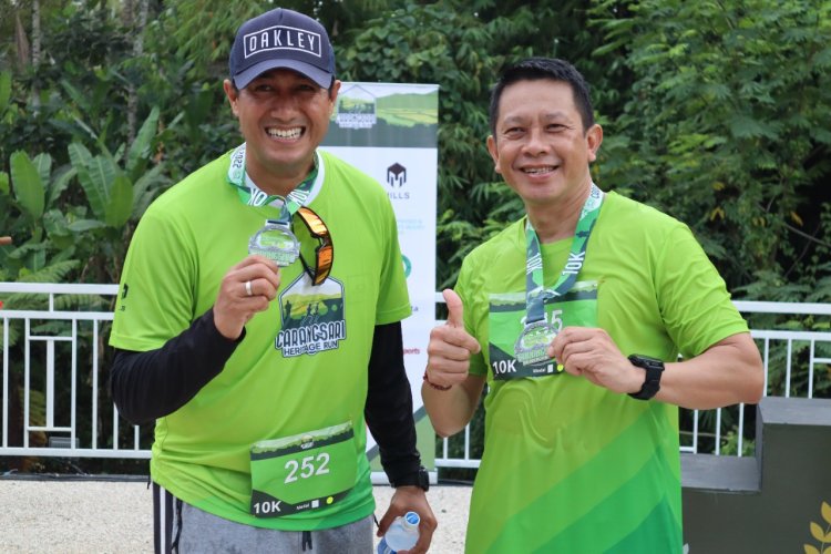 Kapolda Bali Meriahkan Carangsari Heritage Run di Desa Carang sari