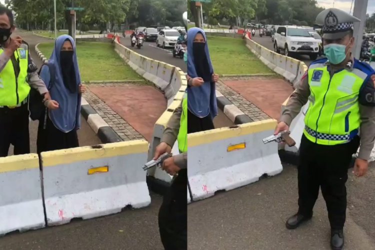 Bawa Senpi Didepan Istana Negara, Perempuan Bercadar Diamankan Polisi