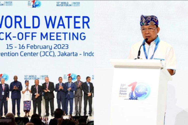 Kick&Off Meeting 10th World Water Forum, Gubernur Bali Berpidato Pemuliaan Sumber Air melalui Upakara Tumpek Uye