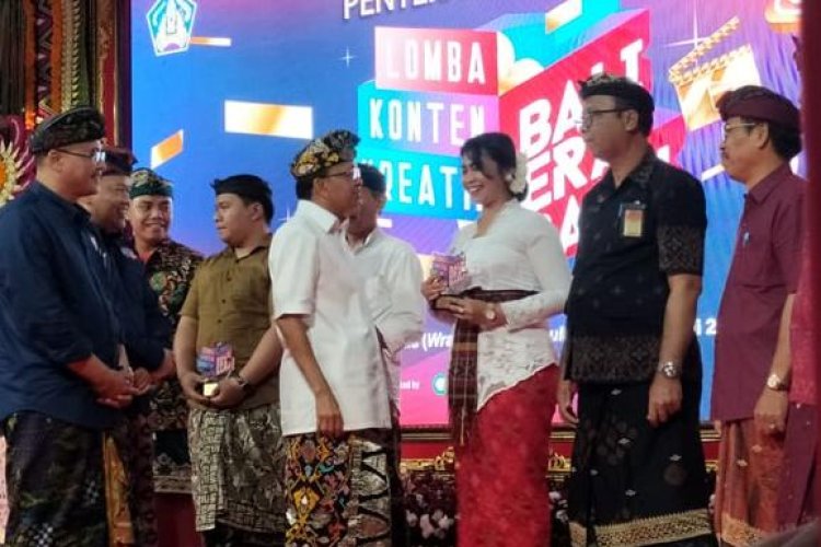 Gubernur Bali , Wayan Koster berikan Appresiasi , SMAN 3 Denpasar Raih Penghargaan Lomba Konten Kreatif Bali Era Baru