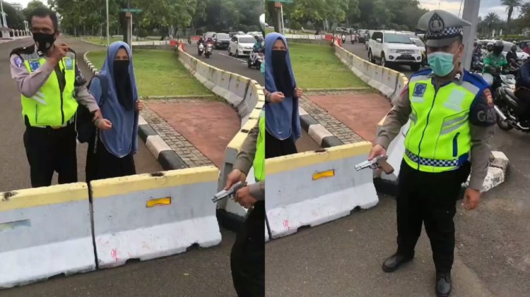 Bawa Senpi Didepan Istana Negara,  Perempuan Bercadar Diamankan Polisi