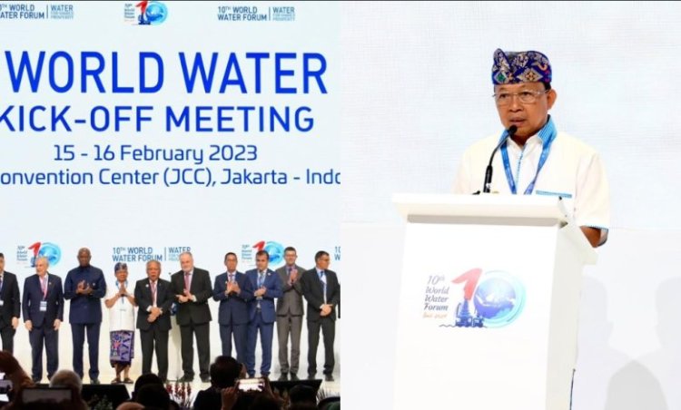 Kick-Off Meeting 10th World Water Forum, Gubernur Bali Berpidato Pemuliaan Sumber Air melalui Upakara Tumpek Uye