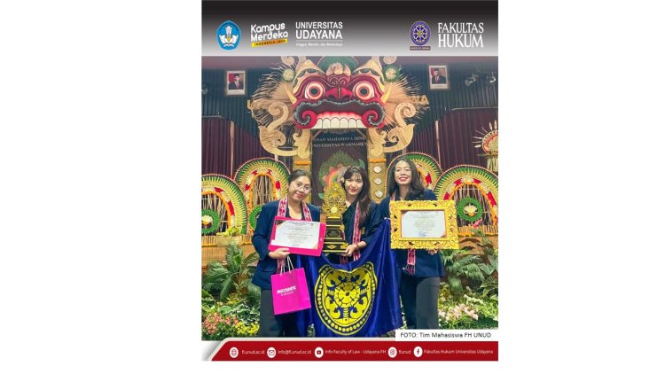 Mahasiswa FH UNUD Juara 1 Lomba Debat Tingkat Nasional