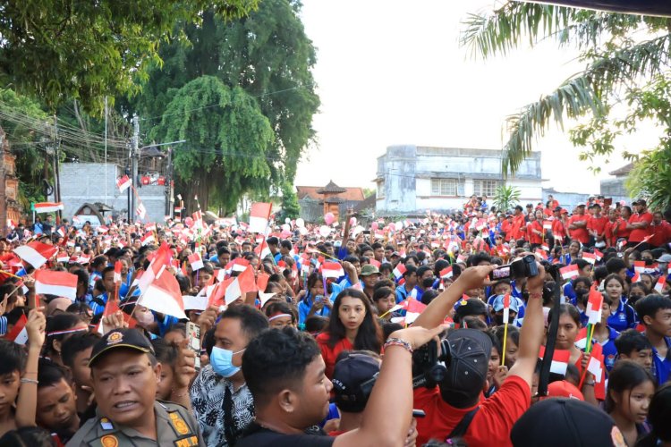 Koster di Sambut Ribuan Masyarakat Tabanan , buka Fun walk  Bali digital fest 2023