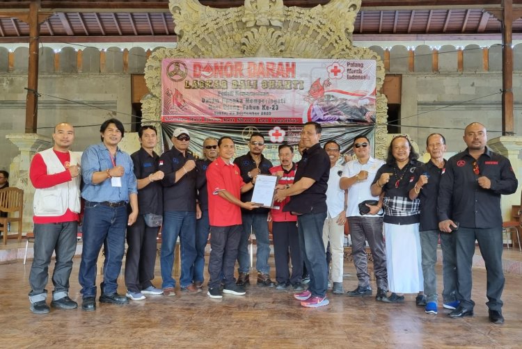 Sambut HUT ke - 23, Laskar Bali Shanti  Peduli Kemanusiaan dan Pelantikan PDDI Unit LBS
