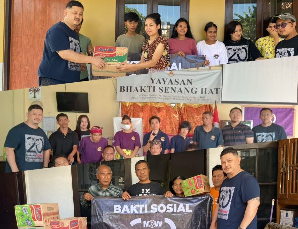 MCW News Gelar Bakti Sosial HUT ke-20, Salurkan Sembako ke Lembaga Sosial di Gianyar dan Denpasar