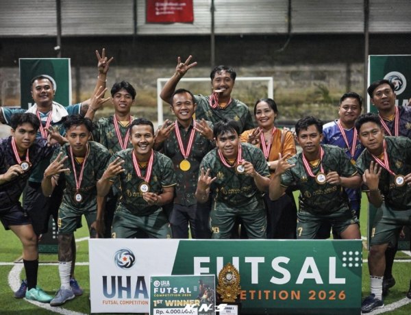 Arya Arkananta Hat-trick Juara, UHA Futsal Competition 2026 Perkuat Solidaritas Insan Hospitality Ubud