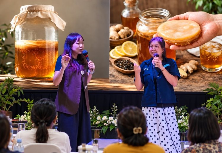 FKIK Warmadewa Edukasi Anti Aging dan Kesehatan Usus, Peserta Praktik Bikin Yoghurt dan Kombucha